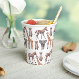 Safari Baby Animals Patroon Papieren Bekers