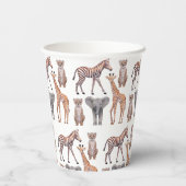 Safari Baby Animals Patroon Papieren Bekers (Achterkant)