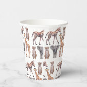 Safari Baby Animals Patroon Papieren Bekers (Rechts)