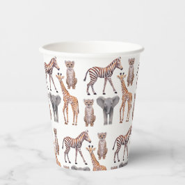 Safari Baby Animals Patroon Papieren Bekers