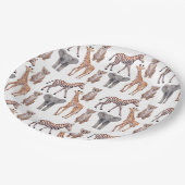 Safari Baby Animals Patroon Papieren Bordje (Gekanteld)