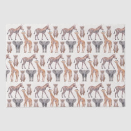 Safari Baby Animals Patroon Tissuepapier