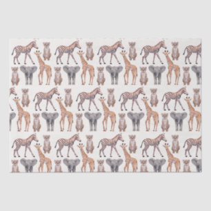 Safari Baby Animals Patroon Tissuepapier