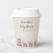 Safari Baby Animals Train Baby shower Papieren Bekers (Achterkant)