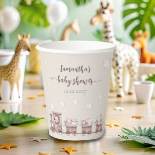 Safari Baby Animals Train Baby shower Papieren Bekers