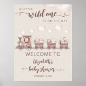 Safari Baby Animals Train Baby shower Welkom Poster (Voorkant)