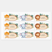 Safari Baby Animals Wood Slice Labels (Vel)
