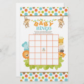 Safari Baby Bingo Game with Animals (Voorkant / Achterkant)