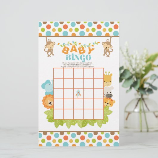 Safari Baby Bingo Game with Animals (Staand voorkant)