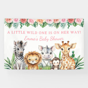 Safari Baby Borrel Custom Banner - Jungle Dieren