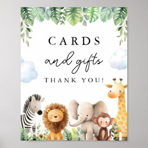 Safari Baby Borrelkaartjes en Cadeaus Bord Poster