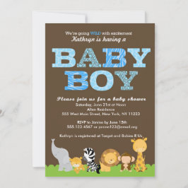 Safari Baby Boy Shower-uitnodiging Kaart
