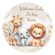 Safari Baby Dieren Baby Jongen Shower Zeehond Stic