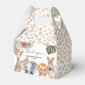 Safari Baby Dieren Baby Meisje Douche Bedankdoosjes (Voorkant Zijde)