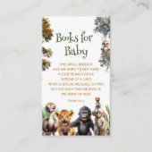 Safari Baby Dieren Baby shower Boekaanvraag Informatiekaartje (Voorkant)