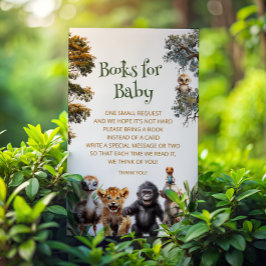 Safari Baby Dieren Baby shower Boekaanvraag Informatiekaartje