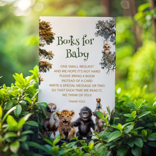 Safari Baby Dieren Baby shower Boekaanvraag Informatiekaartje