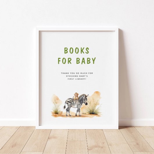 Safari Baby Dieren Baby shower Boeken voor Baby Poster