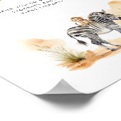 Safari Baby Dieren Baby shower Boeken voor Baby Poster (Hoek)