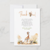 Safari Baby Dieren Baby shower Dank u kaart (Voorkant)