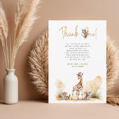 Safari Baby Dieren Baby shower Dank u kaart