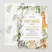 Safari Baby Dieren Baby shower Kaart (Voorkant / Achterkant)