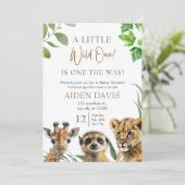 Safari Baby Dieren Baby shower Kaart (Staand voorkant)