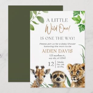 Safari Baby Dieren Baby shower Kaart