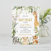 Safari Baby Dieren Baby shower Kaart (Staand voorkant)