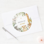 Safari Baby Dieren Baby shower Ronde Sticker (Envelop)