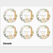 Safari Baby Dieren Baby shower Ronde Sticker (Vel)
