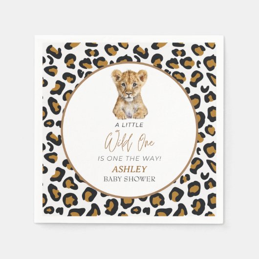 Safari Baby Dieren Baby shower Servet (Voorkant)
