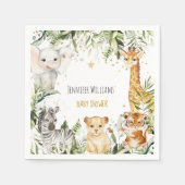 Safari Baby Dieren Baby shower Servet (Voorkant)