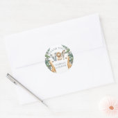 Safari Baby Dieren en Groen Dank u Ronde Sticker (Envelop)