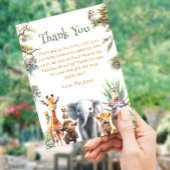 Safari Baby Dieren Groen Baby shower Dank u Bedankkaart