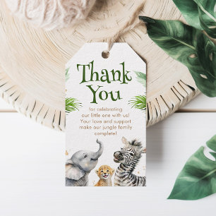 Safari Baby Dieren Schattig Gezellig Wild Bedankt Cadeaulabel