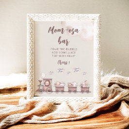 Safari Baby Dieren Train Baby shower Mom-osa Bar Poster