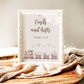 Safari Baby Dieren Train Kaarten en Geschenken Poster