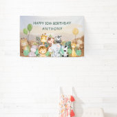 Safari Baby dieren verjaardag Spandoek (Insitu)