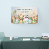 Safari Baby dieren verjaardag Spandoek (Beurs)