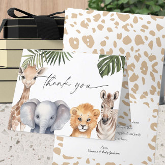 Safari Baby Dieren Wild Een Baby Jongen Douche Bedankkaart