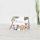 Safari Baby Dieren Wild Een Baby Jongen Douche Bedankkaart (Voorkant)