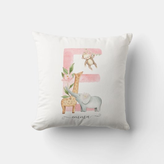 Safari Baby Girl Nursery Kussen (Voorkant)