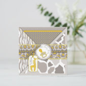 Safari Baby Invitation Square Kaart (Staand voorkant)