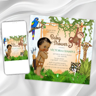 Safari baby jongen shower uitnodigingen