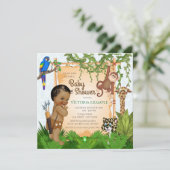Safari baby jongen shower uitnodigingen (Staand voorkant)