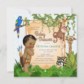 Safari baby jongen shower uitnodigingen (Voorkant)