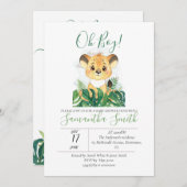 Safari Baby Neutrale uitnodiging (Voorkant / Achterkant)