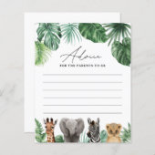 Safari Baby shower Advies Kaart (Voorkant / Achterkant)
