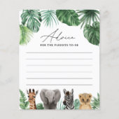 Safari Baby shower Advies Kaart (Voorkant)